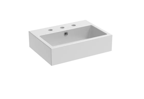 Saneux Matteo 50x37cm Washbasin 3th - Gloss White