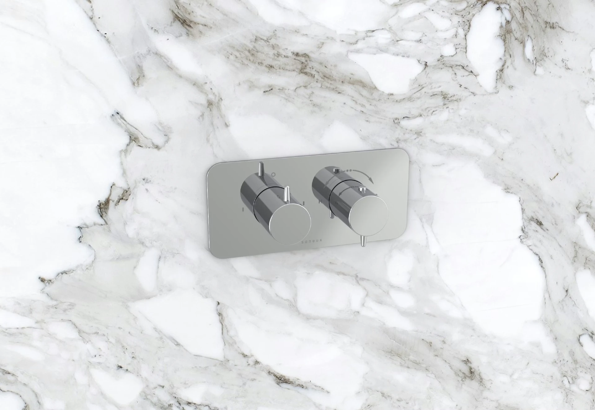 Saneux Eden 2 Way Handles & Plate Finish Kit In Landscape (for Ed020l) - Chrome
