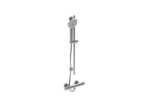 Saneux Cos 1 Way Thermostatic Bath Valve Kit - W/ Slider Rail & 3 Function Handset