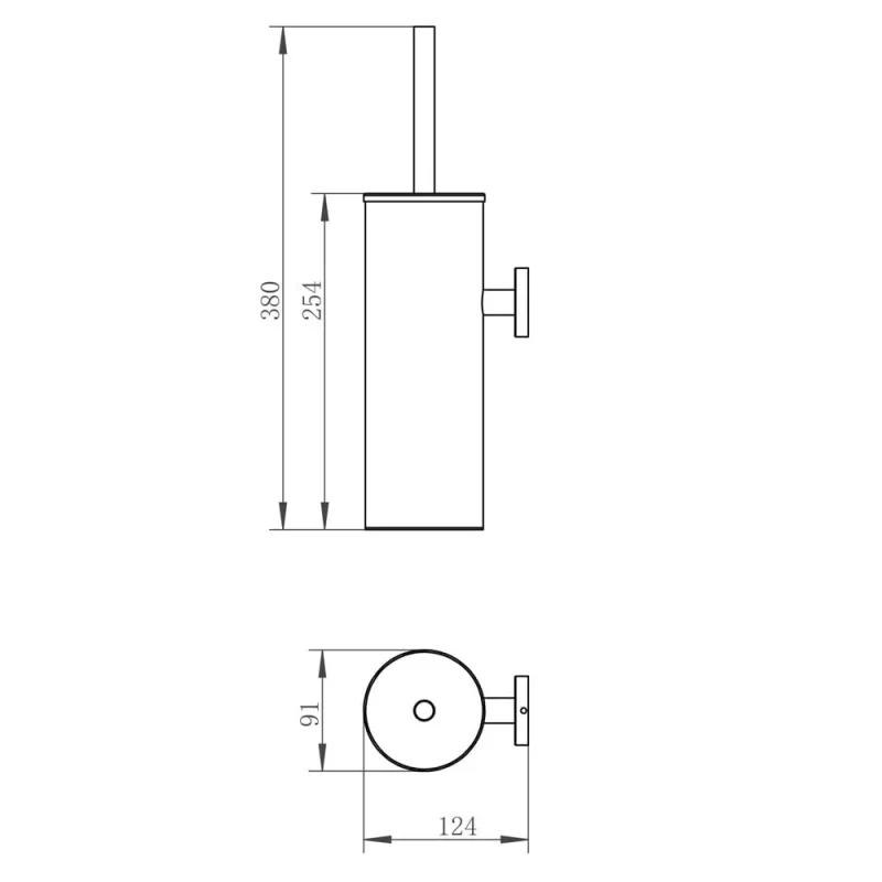 Just Taps Inox Toilet Brush Holder Wall Mounted detail view - Image 2
