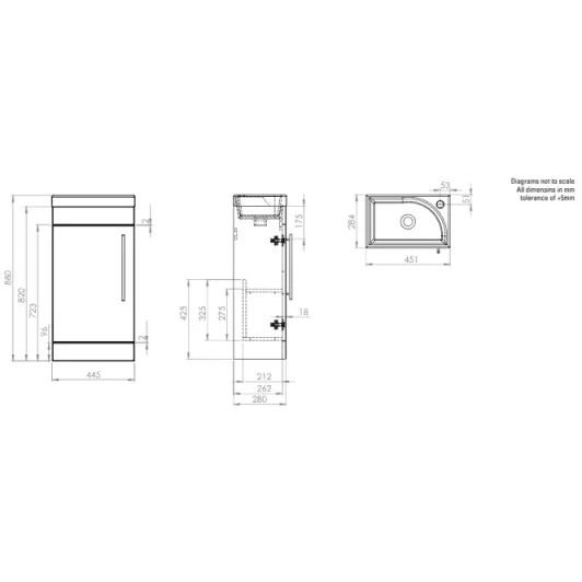 Roper Rhodes 450mm Esta Freestanding Unit - Gloss Light Grey detail view - Image 2
