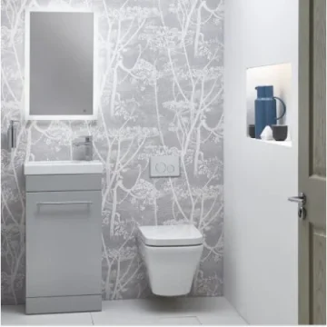 Roper Rhodes 450mm Esta Freestanding Unit - Gloss Light Grey detail view - Image 3