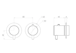 Saneux Cos 2 Way Thermostatic Shower Ring Valve Kit - W/ Classic Handle - Portrait & Landscape - Brushed Nickel