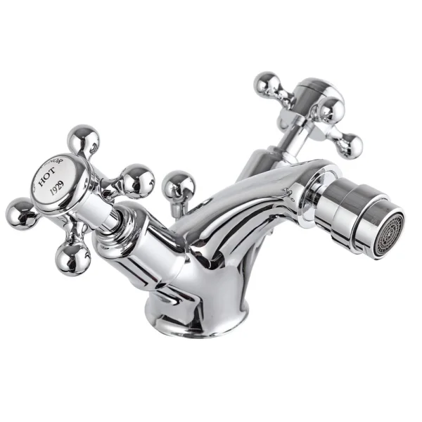 Just Taps Grosvenor Cross Bidet Mixer With Pop Up Waste Chrome