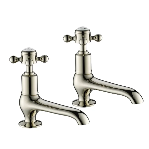 Just Taps Grosvenor Cross Long Nose Basin Taps Nickel