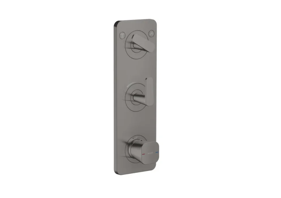 Axor Citterio C Thermostatic Module 380/120 For Concealed Installation With Plate For 2 Functions Polished Black Chrome product image - Image 1