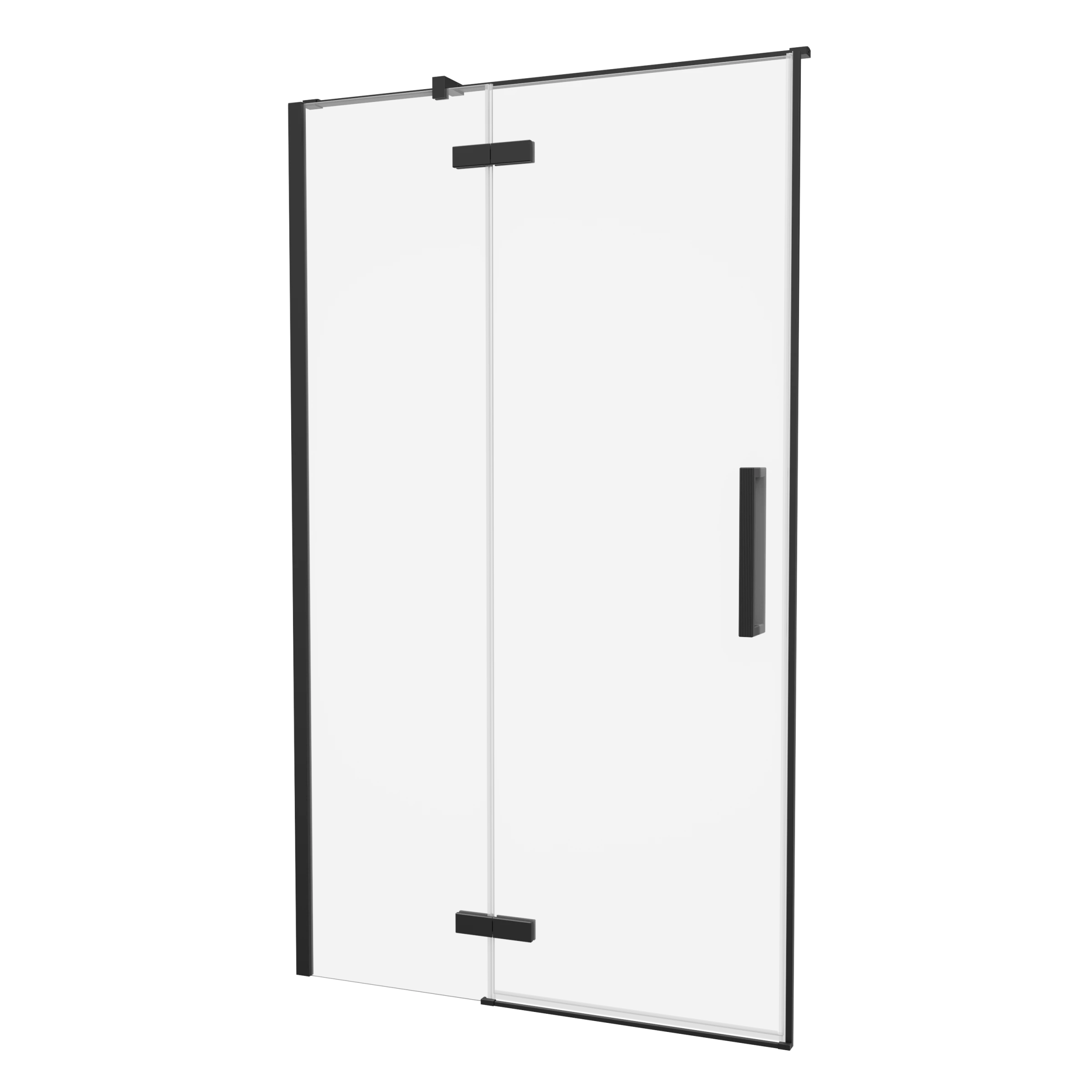 Crosswater Asura Hinged Door with Inline Fixed panel 1700 Matt Black