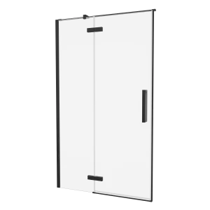 Crosswater Asura Hinged Door with Inline Fixed panel 1700 Matt Black