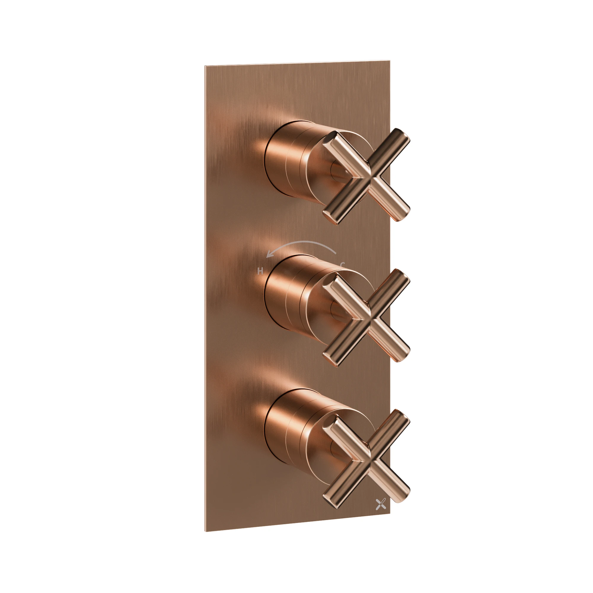 Crosswater MPRO Crosshead 3 Handle Trimset (must be paired with WLBP2000R or WLBP3000R) Brushed Bronze