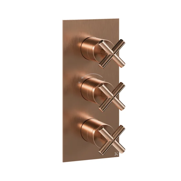Crosswater MPRO Crosshead 3 Handle Trimset (must be paired with WLBP2000R or WLBP3000R) Brushed Bronze