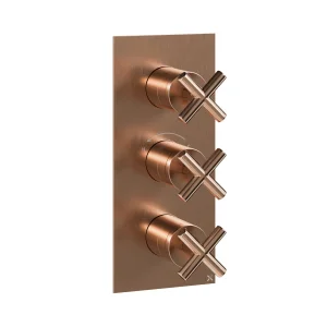 Crosswater MPRO Crosshead 3 Handle Trimset (must be paired with WLBP2000R or WLBP3000R) Brushed Bronze