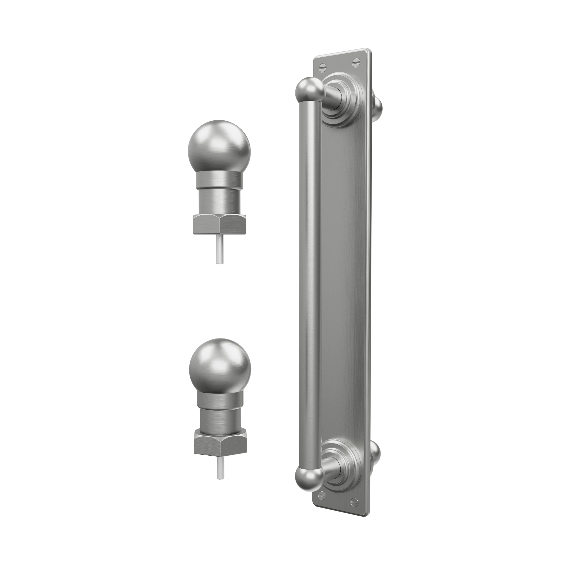 Burlington Classique 1850 Handle With Back Plate & Finials (pair) Brushed Nickel