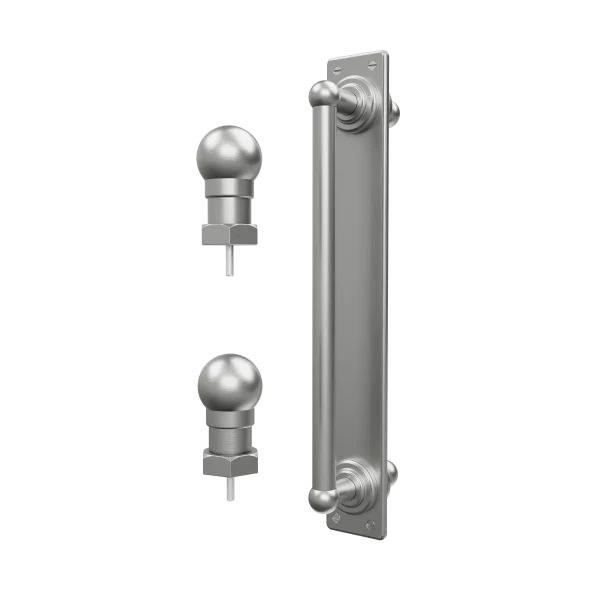 Burlington Classique 1850 Handle With Back Plate & Finials (pair) Brushed Nickel