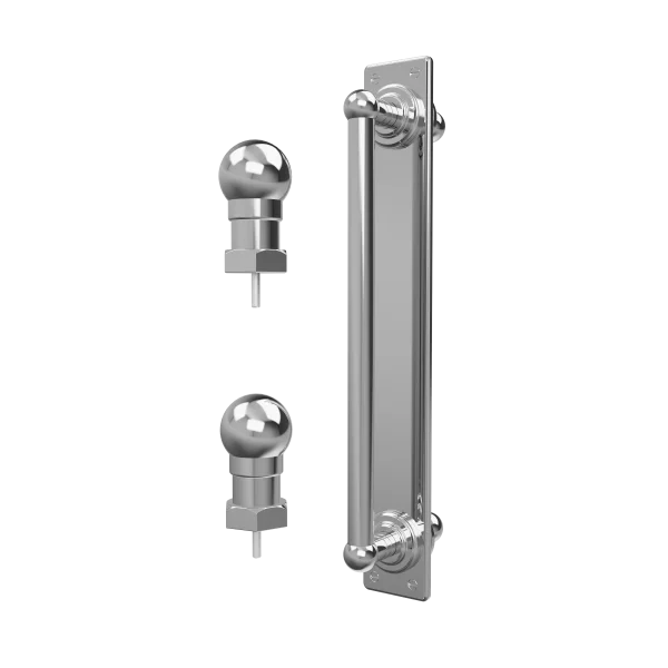 Burlington Classique 1850 Handle With Back Plate & Finials (pair) Chrome