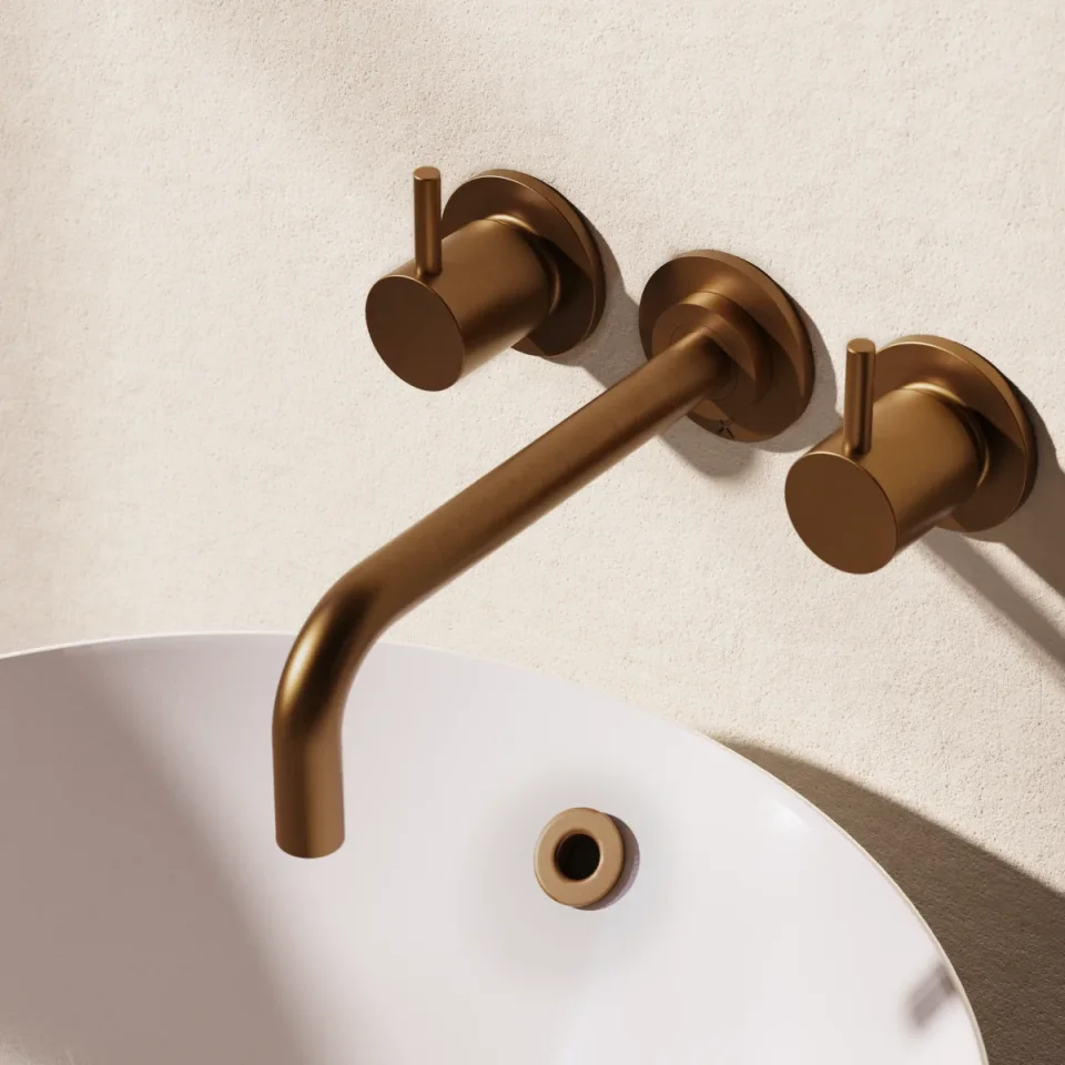 Crosswater MPRO Basin 3 Hole Trim Set Brushed Bronze detail view - Image 2