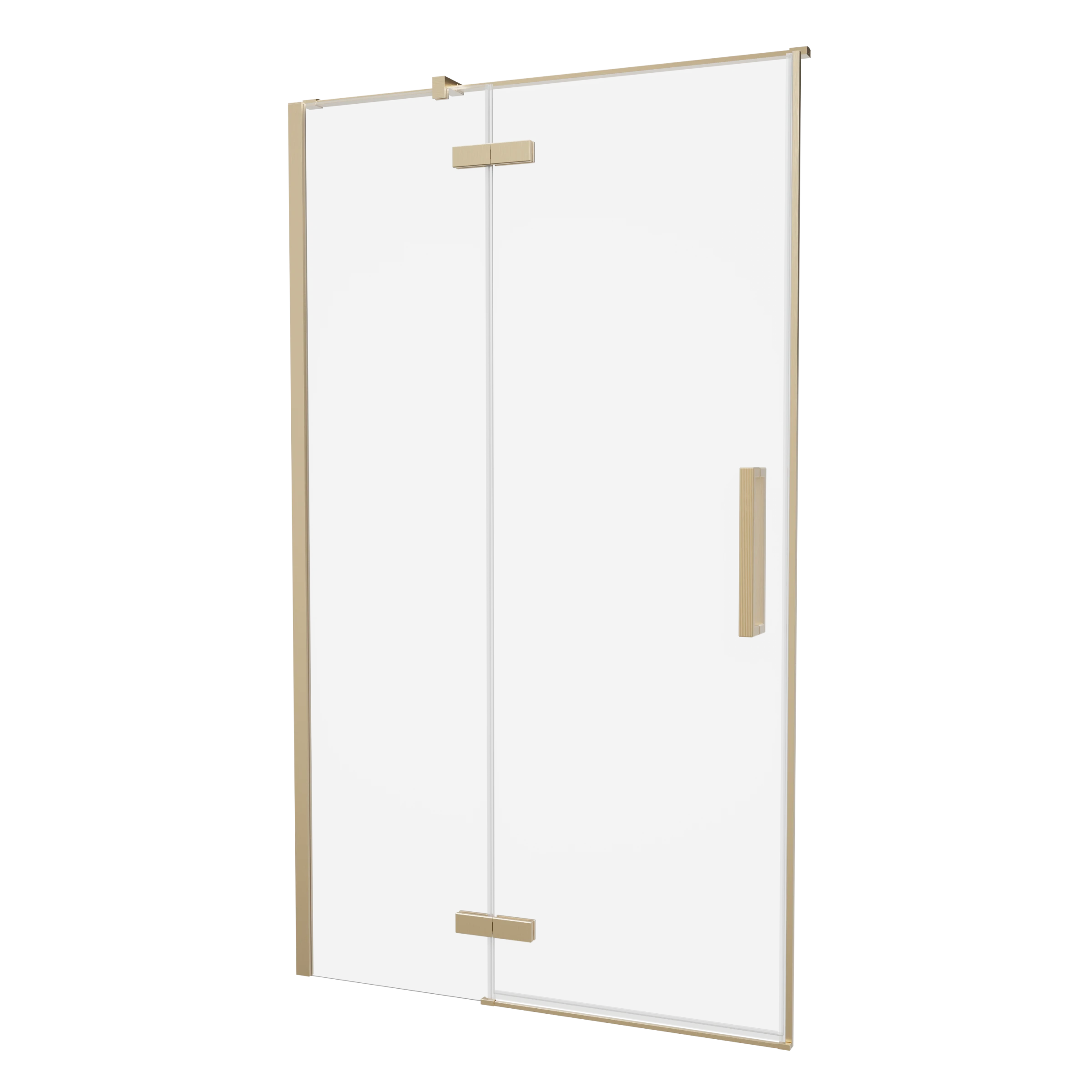 Crosswater Asura Hinged Door with Inline Fixed Panel 1200 Brushed Brass