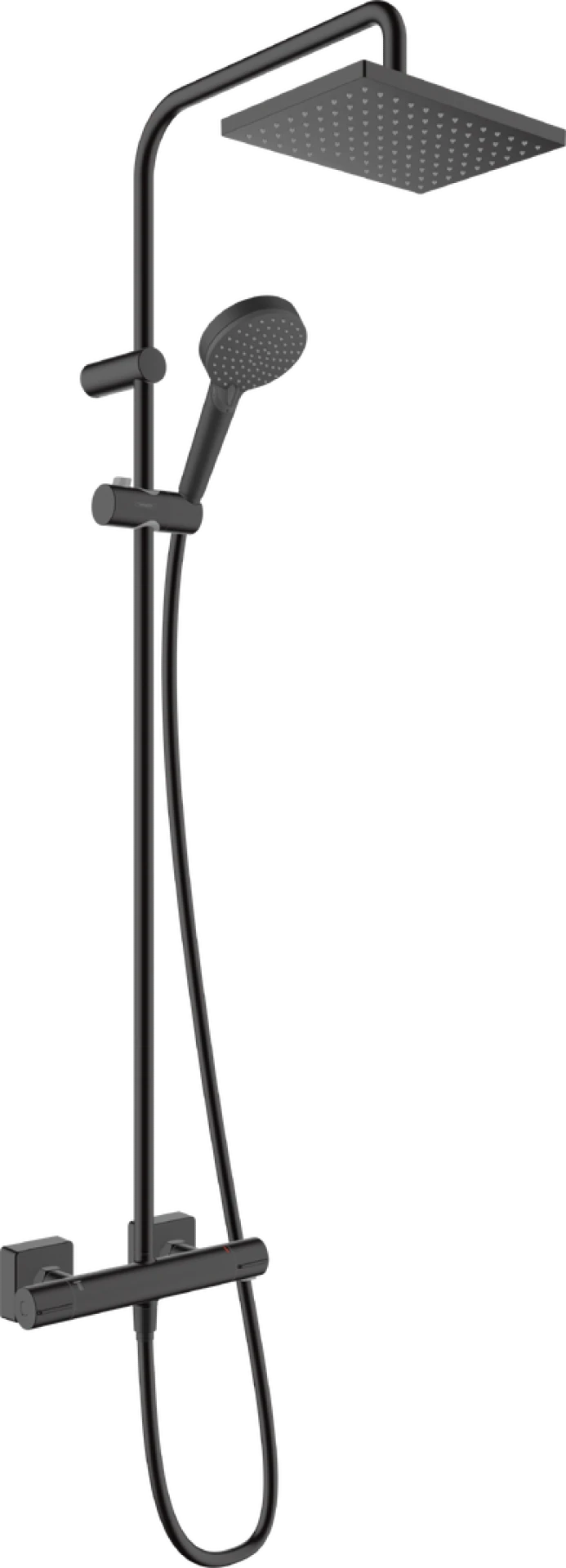Hansgrohe Vernis Shape Showerpipes With Thermostatic Mixer 985 X 325 X 85mm Black - Matt