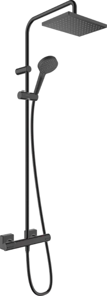 Hansgrohe Vernis Shape Showerpipes With Thermostatic Mixer 985 X 325 X 85mm Black - Matt