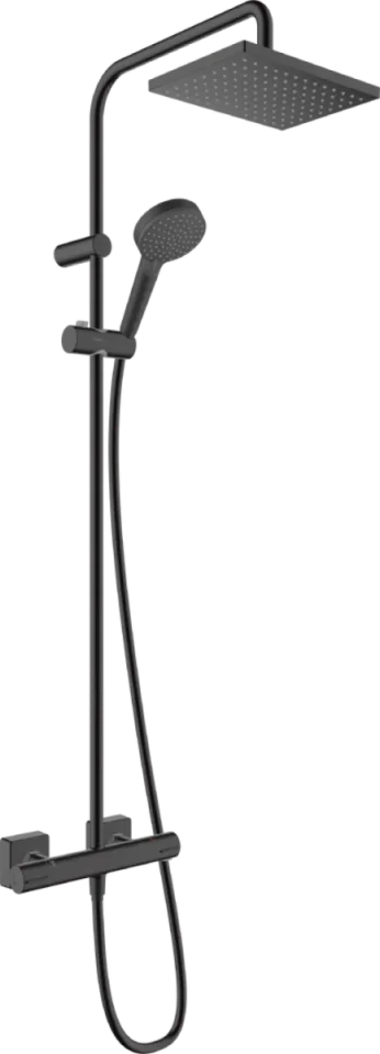 Hansgrohe Vernis Shape Showerpipe 230 1jet Ecosmart With Thermostat Matt Black product image - Image 1