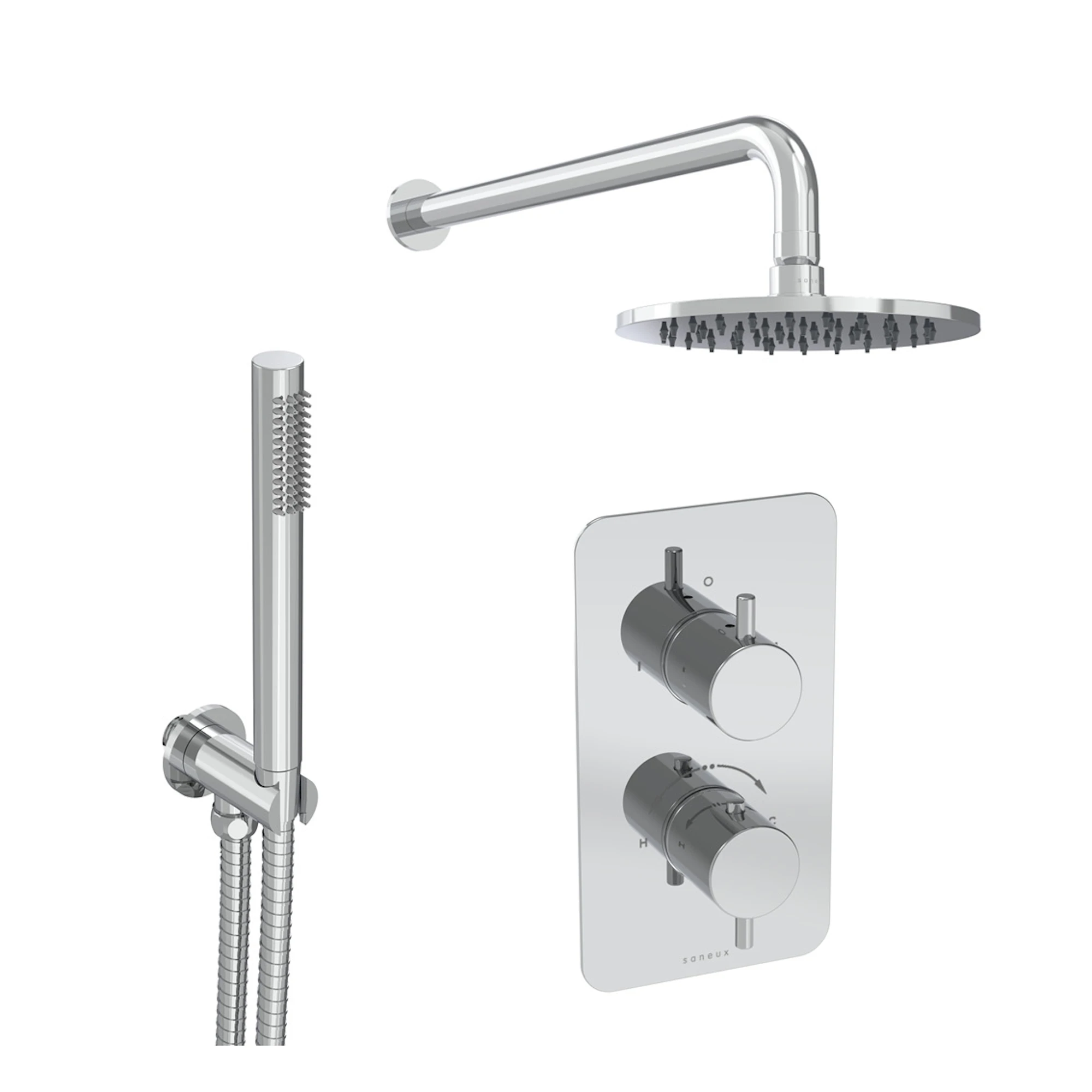 Saneux Cos 2 Way Shower Kit - W/ Slim Handset - Chrome