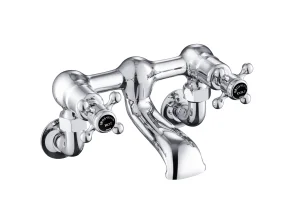 Just Taps Grosvenor Cross Wall Mounted Bath Filler Matt Black