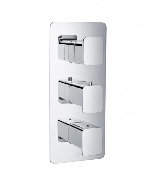 Just Taps Hix Thermostatic Concealed Valve 3 Handle 3 Option Chrome