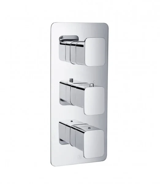 Just Taps Hix Thermostatic Concealed Valve 3 Handle 3 Option Chrome