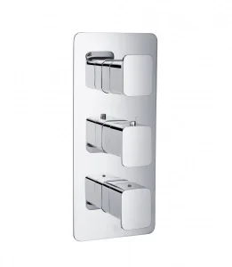 Just Taps Hix Thermostatic Concealed Valve 3 Handle 3 Option Chrome