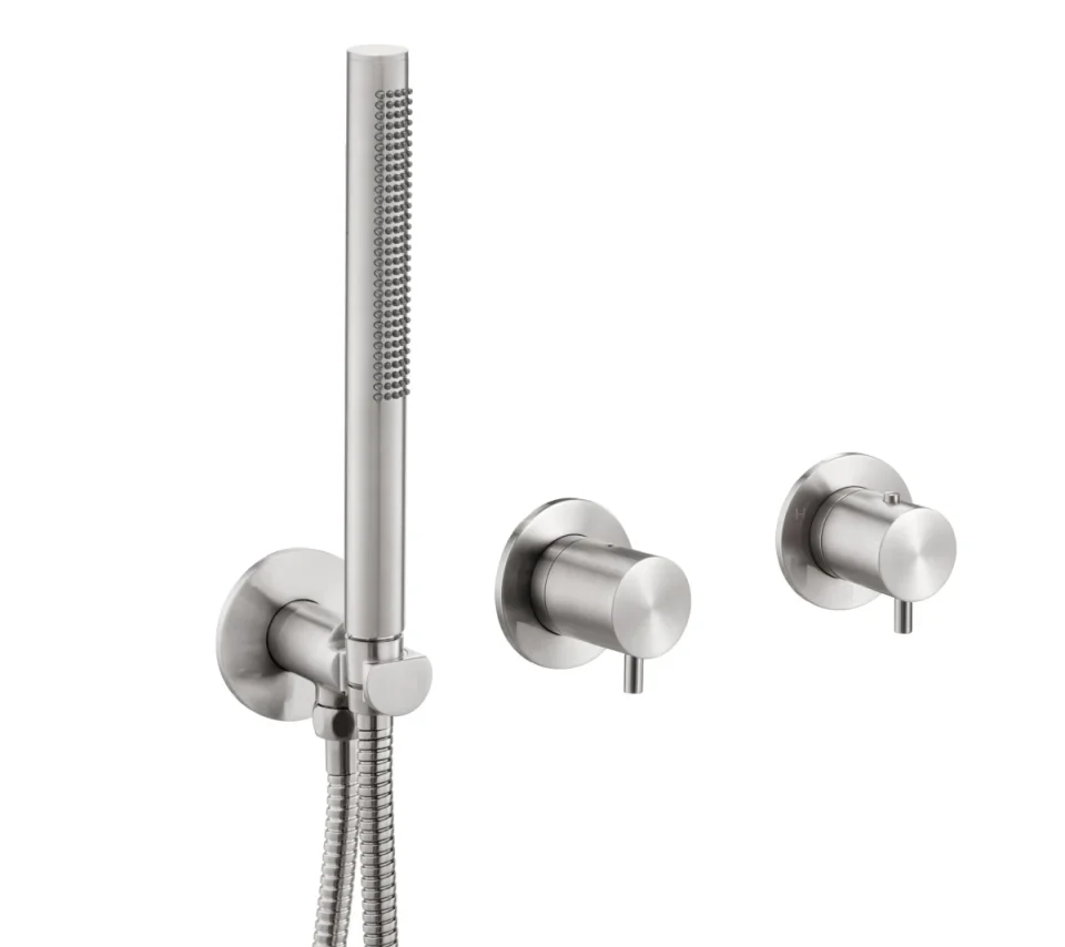 Just Taps Inox Modular 2 Outlet Thermostatic Shower Valve With Handset product image - Image 1