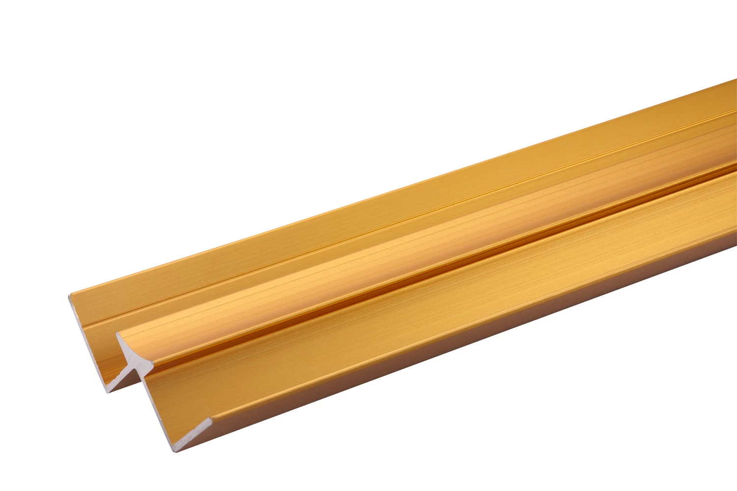 Burlington Aluminium Extrusion Internal Corner 11mm 2450mm Polished Gold