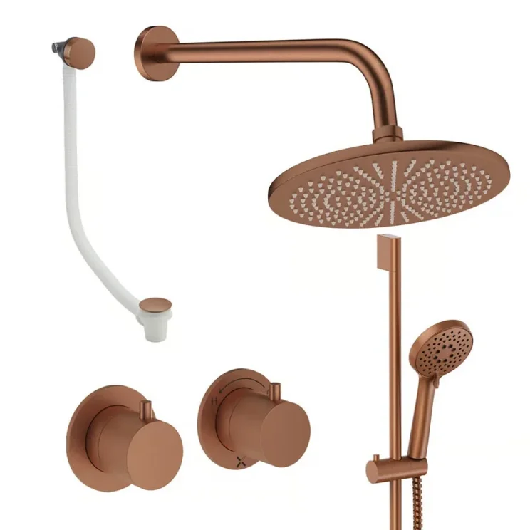 Crosswater Module Shower Set 7 Brushed Bronze 300mm detail view - Image 3