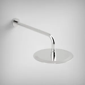 AVA 250mm Round Shower Head with Ceiling or Wall Arm Option Polished Steel