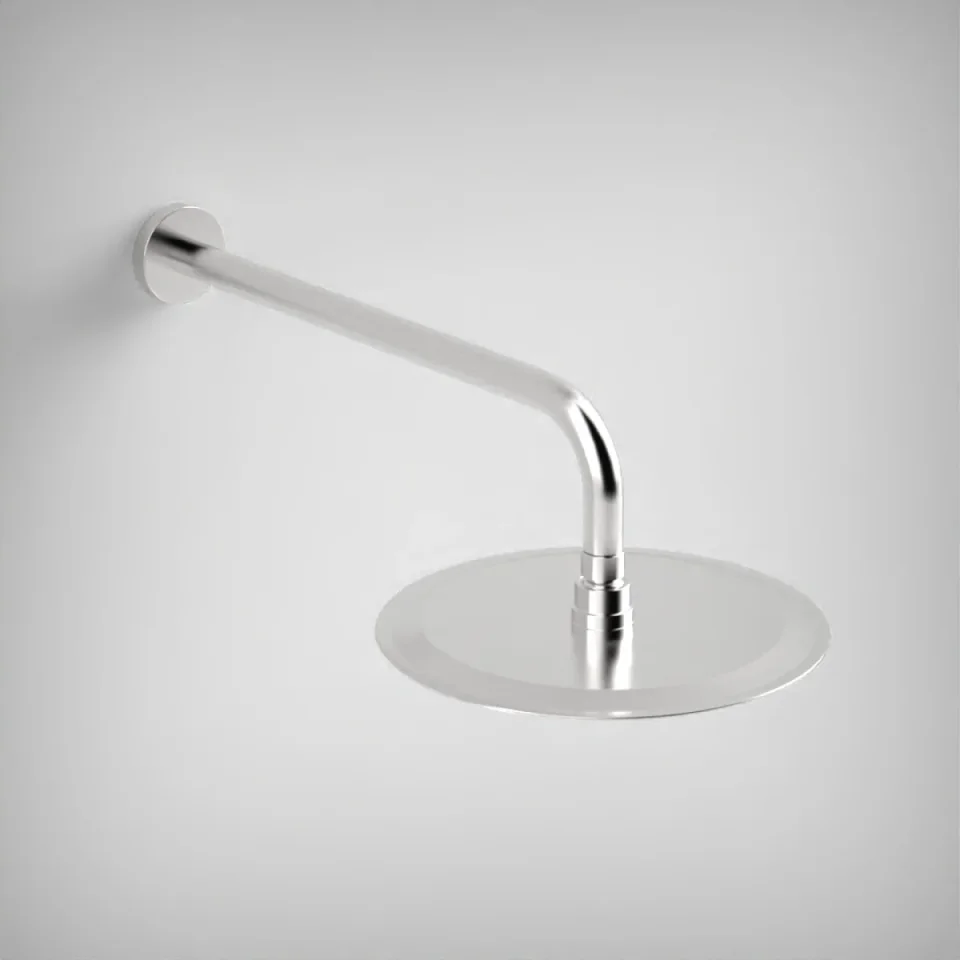 AVA 250mm Round Shower Head with Ceiling or Wall Arm Option Polished Steel - Image 1