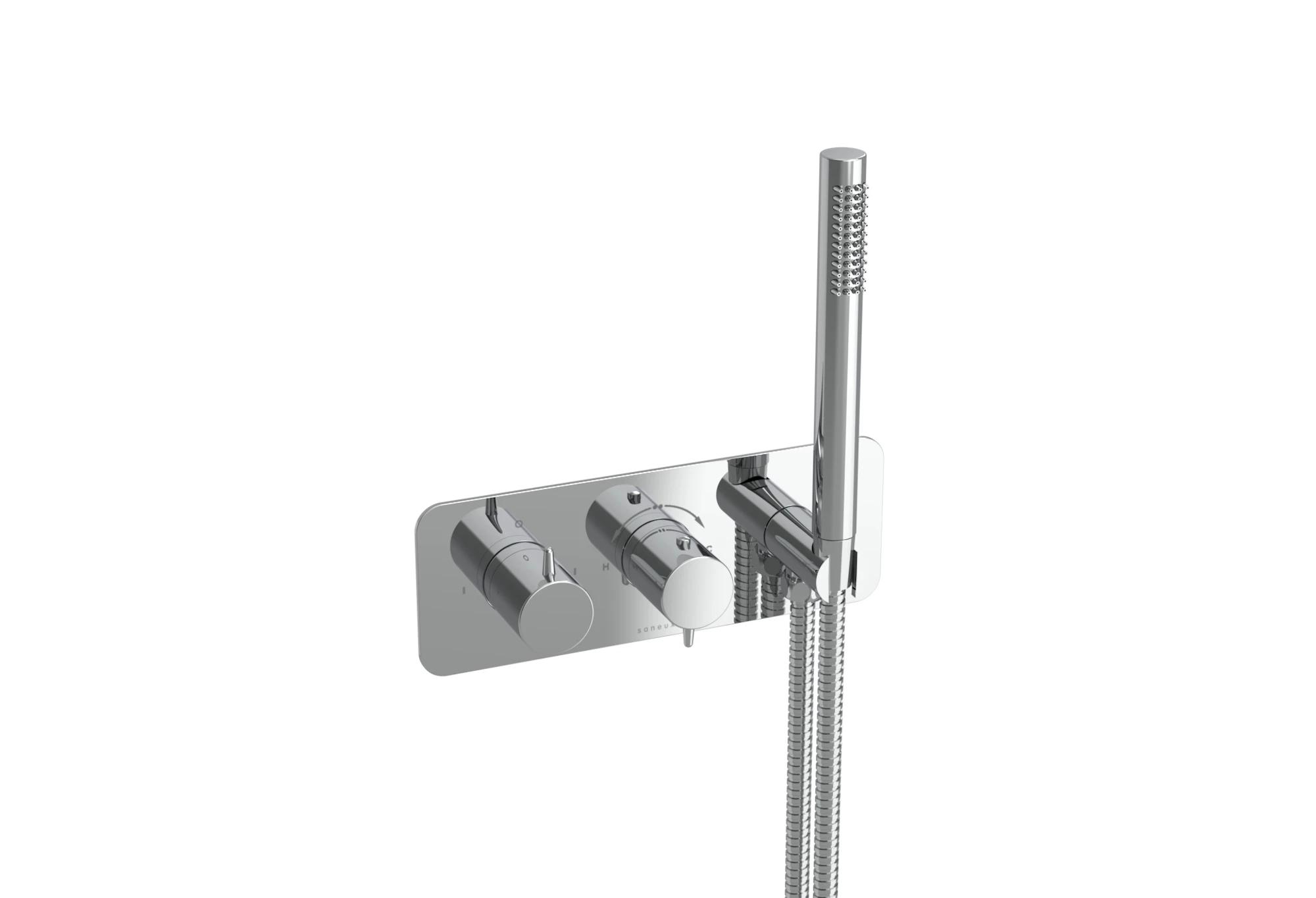 Saneux Eden 2 Way Thermostatic Shower Valve Kit In Landscape With Handspray - Chrome