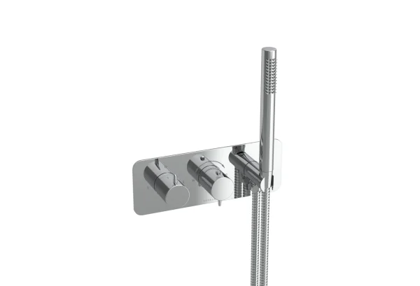 Saneux Eden 2 Way Thermostatic Shower Valve Kit In Landscape With Handspray - Chrome