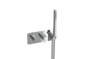 Saneux Eden 2 Way Thermostatic Shower Valve Kit In Landscape With Handspray - Chrome
