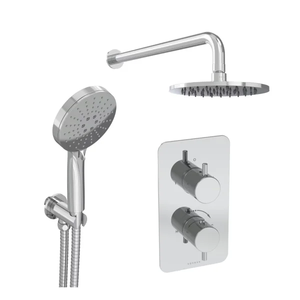 Saneux Cos 2 Way Shower Kit - W/ 3 Function Handset & Shower Head - Chrome