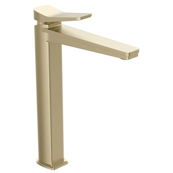 Just Taps Hix Tall Single Lever Basin Mixer Brushed Brass