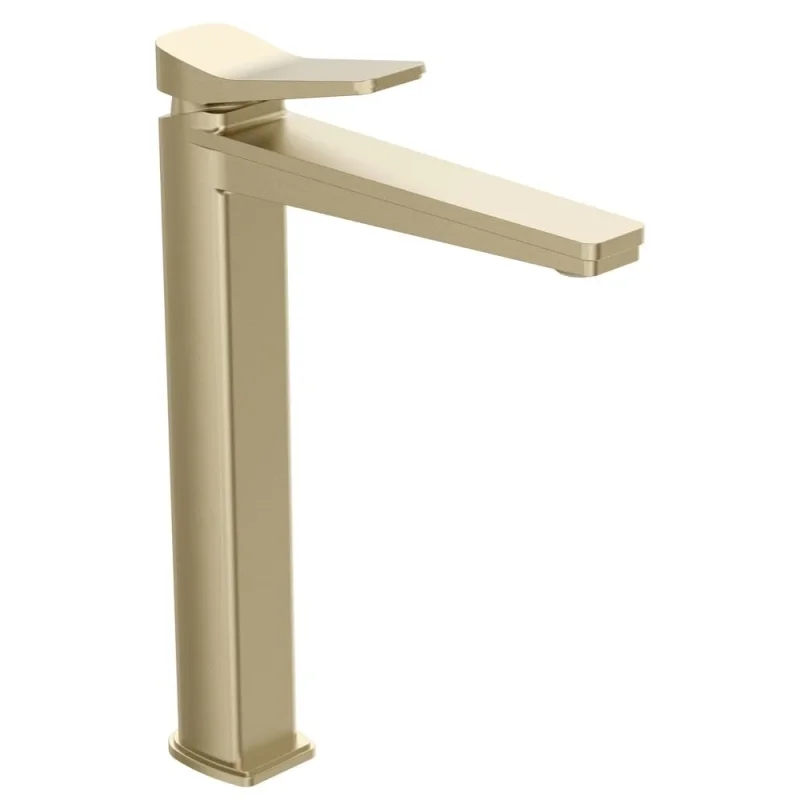 Just Taps Hix Tall Single Lever Basin Mixer Brushed Brass product image - Image 1