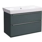 Roper Rhodes 800mm Scheme Wall Mounted Double Drawer Unit - Juniper Green