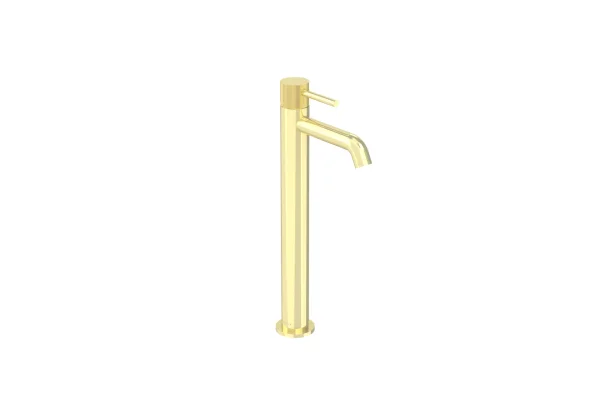 Saneux Cos Tall Basin Mixer Kit - W/ Knurled Handle - Brushed Brass (pvd)