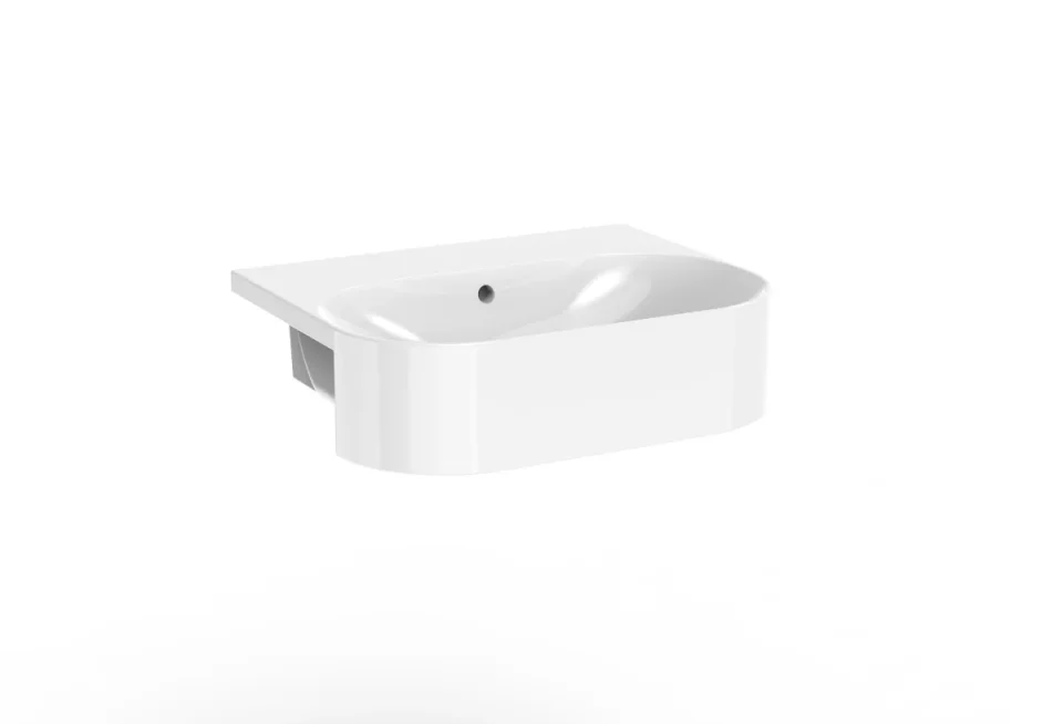 Saneux Sienna 50x40cm Round Semi-recessed Washbasin 0th product image - Image 1