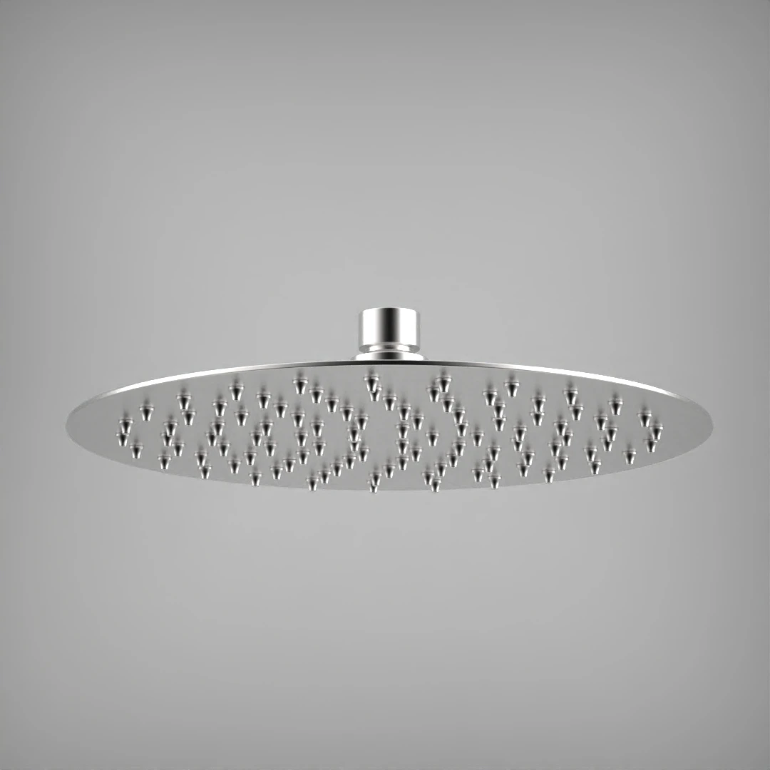 Ava Round 250mm Shower Head (8mm Thickness) - Brushed Stainless Steel