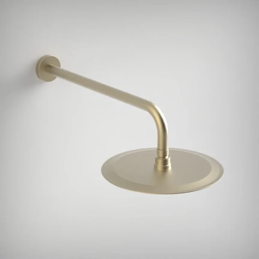 Ava Round 250mm Shower Head (8mm Thickness) - Brushed Brass detail view - Image 2