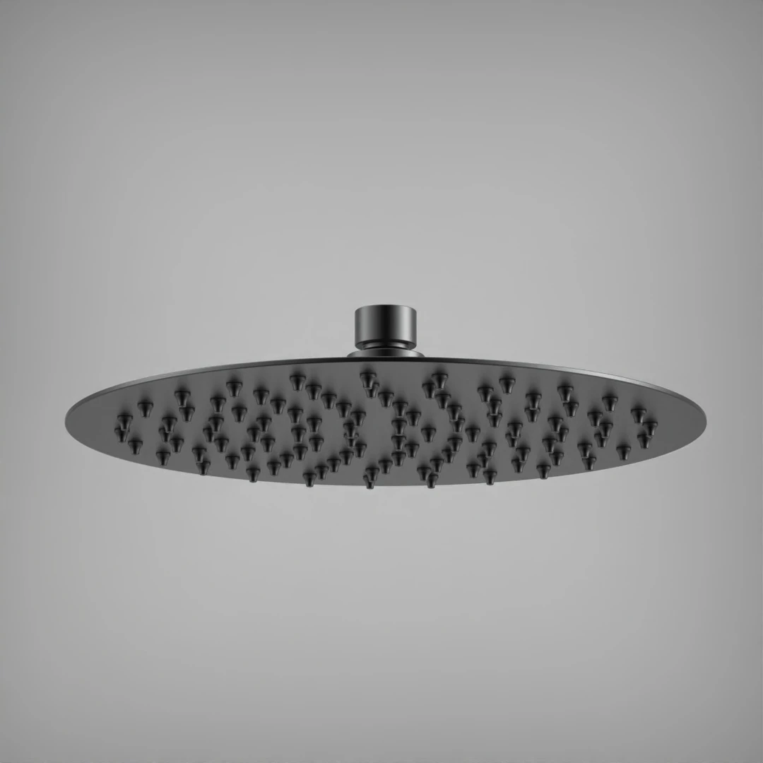 Ava Round 250mm Shower Head (8mm Thickness) - Brushed Black
