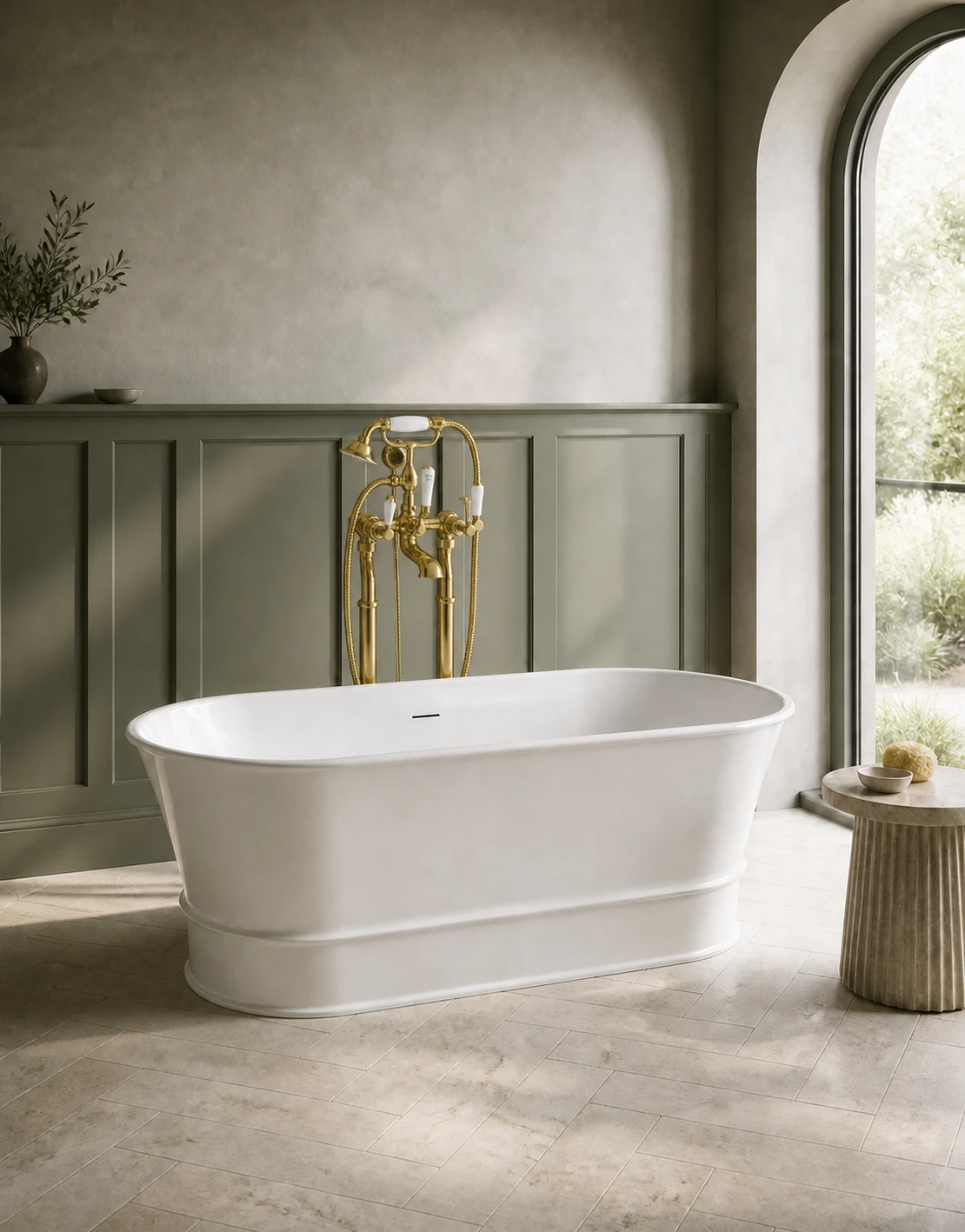 Stonekast Classic Freestanding Bath 1700 X 800 X 600mm Matt White (waste Included)