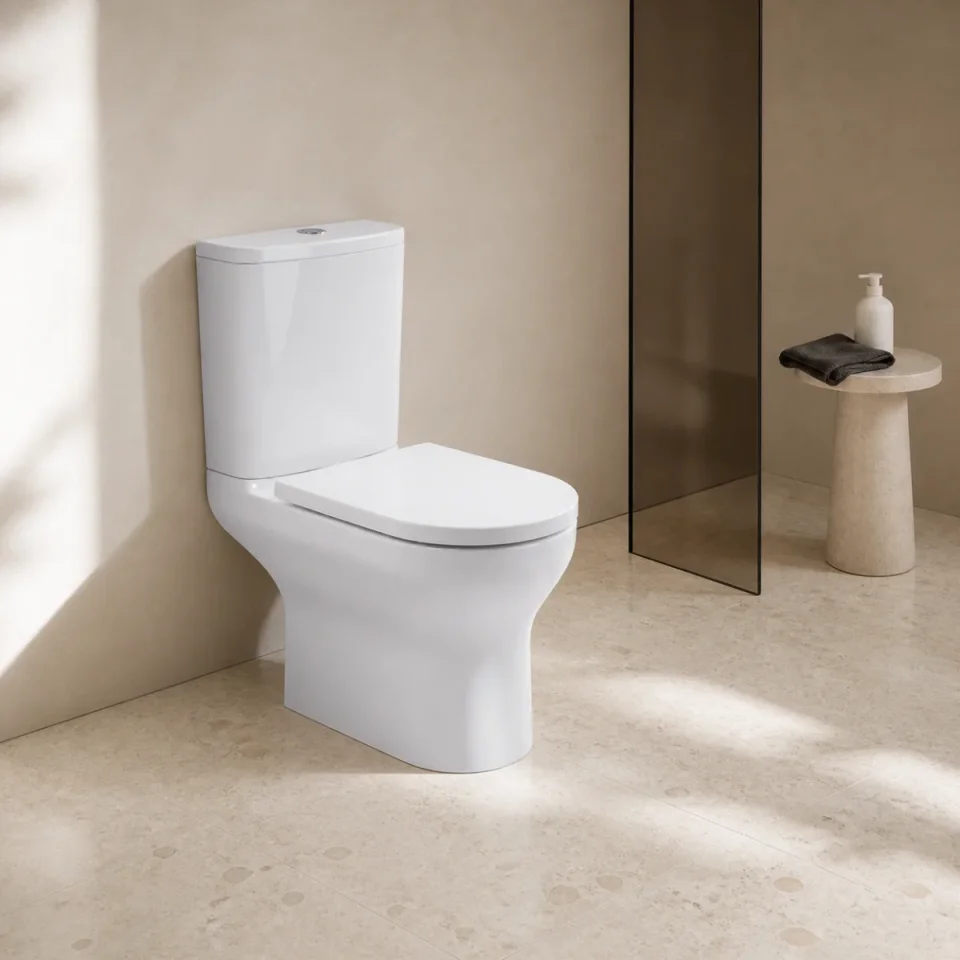 Faeber Barcelona Close Coupled Cistern With Geberit Internals - Gloss White product image - Image 1