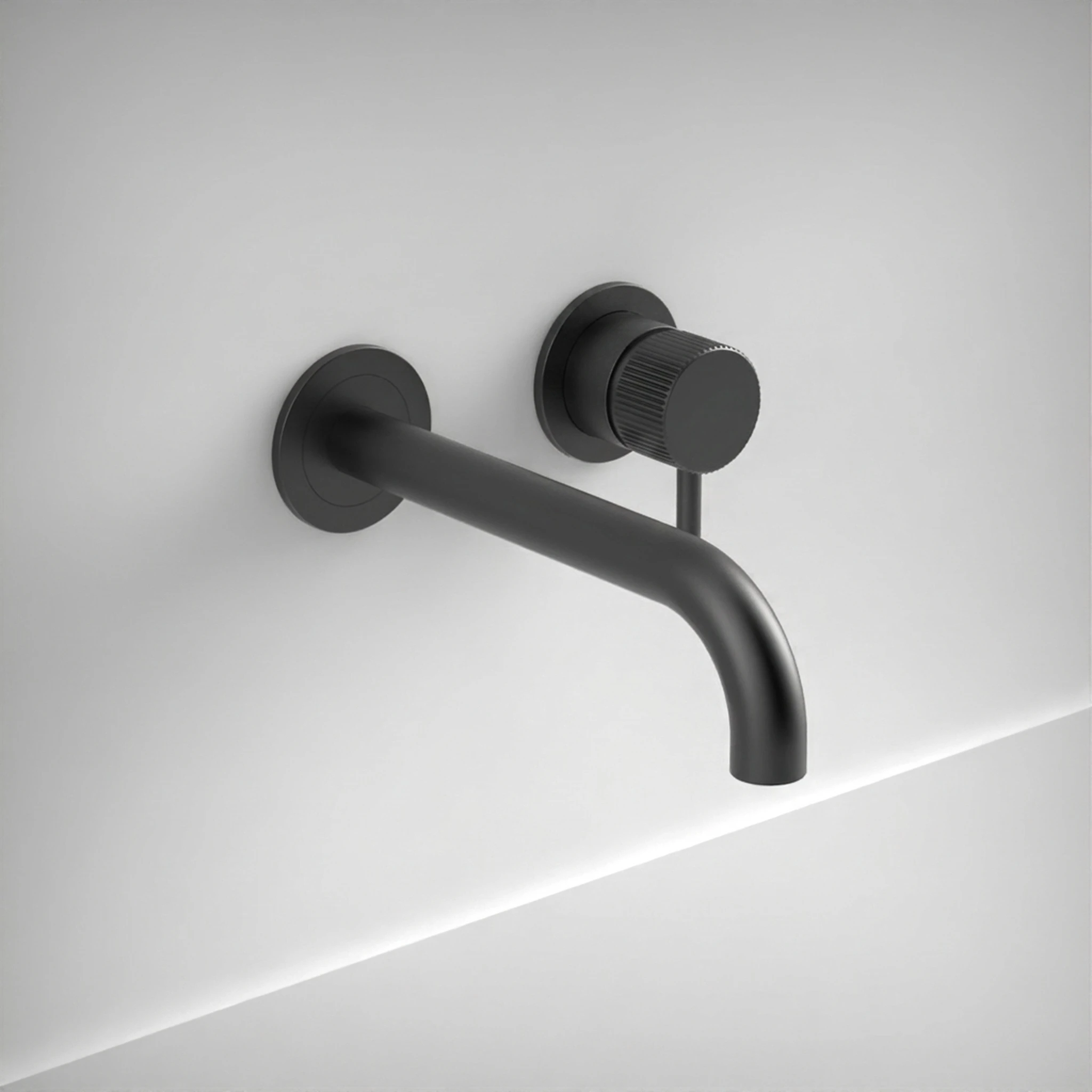 Ava Fluted 2 Hole Wall Mounted Bath Mixer 3.0 - Brushed Black