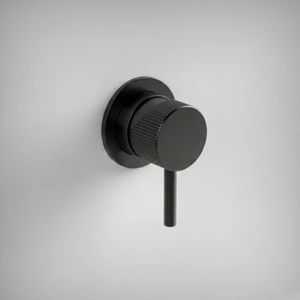Ava Fluted Manual Mixer Valve W/ Flange 3.0 - Brushed Black