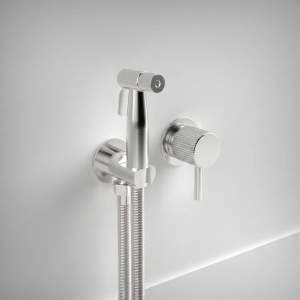 Ava Fluted Douche Kit W/ Flanges 3.0 - Polished Stainless Steel